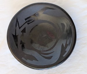 Santa Clara Pueblo Pottery Avanyu Water Serpent Design Bowl