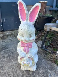 Pair Of Cast Concrete Rabbits