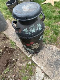 Vintage Metal Painted Milk Jug