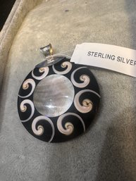 Sterling And Shell Pendant Never Worn