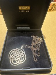 Ortak Scotland Sterling Silver Medal And Chain