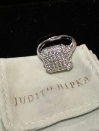 Judith Ripka Sterling Ring With CZ Stones