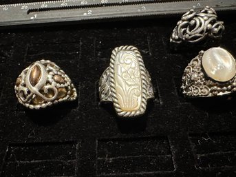 Lot Of 5 Carolyn Pollack Sterling Rings QVC