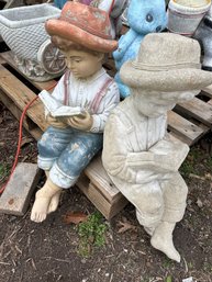Pair Of Concrete Boys Reading