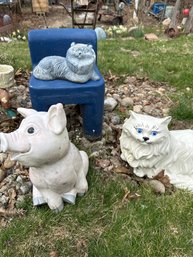 Concrete And Resin Animals Lawn Decor Lot