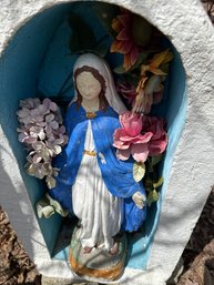 Cast Concrete Madonna And Cross