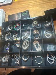 Large Lot Of Sterling Silver Jewelry Earrings