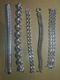 Massive Sterling Silver Bracelet Lot Milor Italy