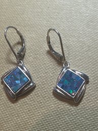 Sterling Opal Mosaic Earrings