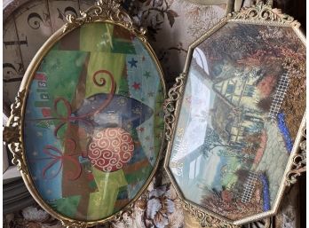 Vintage Glass Covered Wall Decor