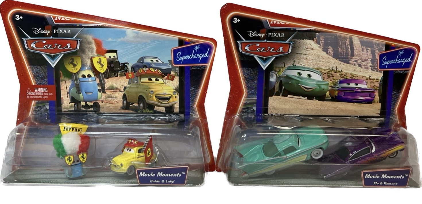 Disney Pixar Cars Collectible, Movie Moments, Flo, Ramone, Guido 