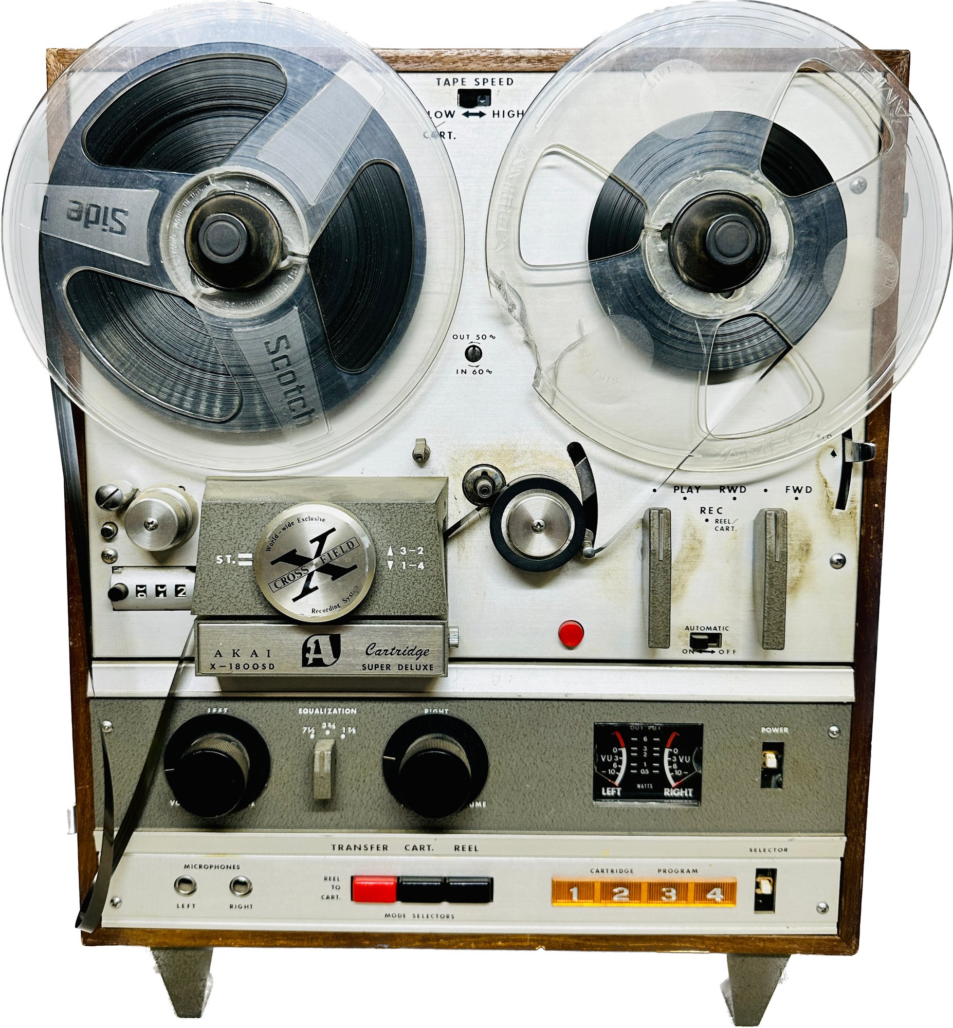 Vintage Cross Field Super Deluxe Akai X-1800SD 4track Stereo/mono