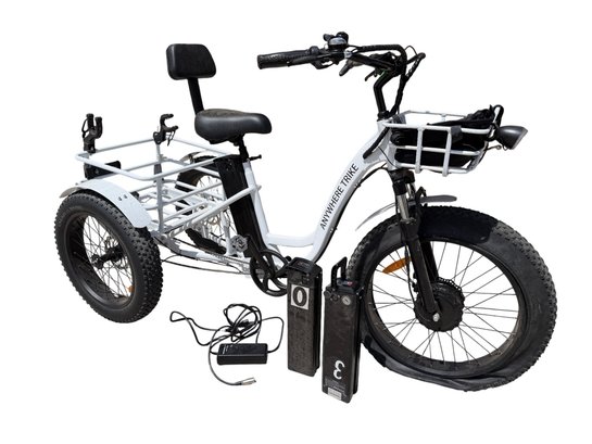 Anywhere Trike Electric Fat Tire Adult Tricycle With Cargo Basket