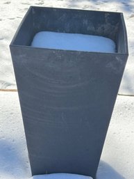 Tall Square Black Planter Made Of Composite Material