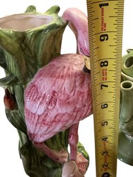 Ceramic Figurines And Flower Frogs, Including Marked Flamingo By Zog Calif