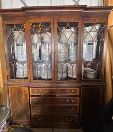 Ethan Allen Wooden China Cabinet With Glass Doors