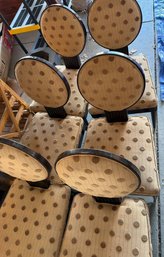 Six Wood Dining Chairs With Upholstered Seats And Backs