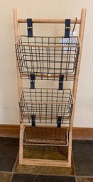 Wood And Metal 3-Tier Basket Storage By RGI Home