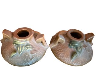 Roseville U.S.A. 1158-2 Pair Of Pottery Candleholders