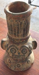 Handcrafted Earthenware Vessel With Anthropomorphic Design