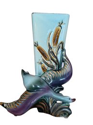 Hull 916 Ceramic Vase With Duck And Reed Motif