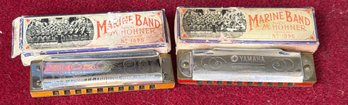 Hohner Marine Band Harmonica Lot With Original Boxes