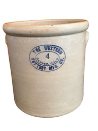 Western Pottery Mfg. Co. 4-Gallon Stoneware Crock