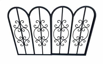 Decorative Wrought Iron Gate With Scrollwork Motif