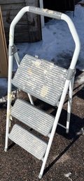 Metal Folding Step Ladder And Vintage Folding Metal Sawhorse