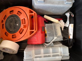 Storage Bin Containing Tools And Accessories