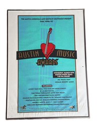 1996-97 Austin Music Awards Framed Poster With Event Lineup