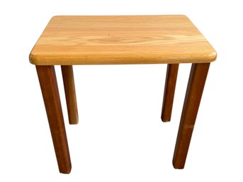 Rectangular Wood Table With Rounded Corners, 18x15x16 Inches