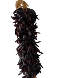 Dried Chili Pepper Ristra With Natural Corn Husk Ties