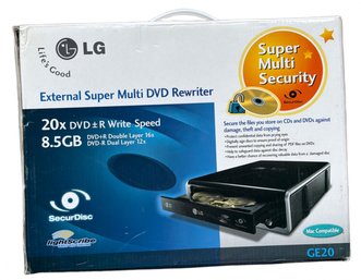 LG External Super Multi DVD Rewriter Model GE20 With Original Packaging