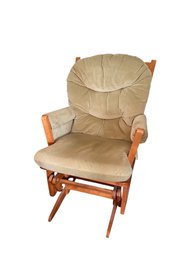 Glider Rocking Chair With Upholstered Cushion