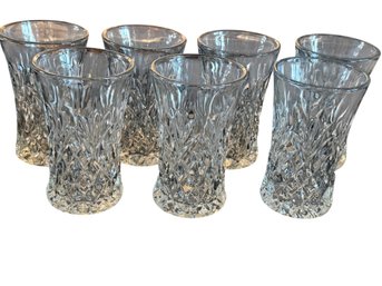 Crystal Tumblers With Diamond-Cut Pattern