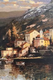 Canvas Print Depicting A Scenic European Village Landscape