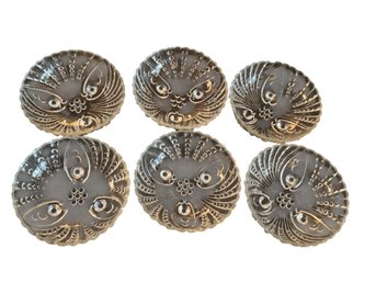 6 Pressed Glass Bowls With Urchin Motif, Dia. 4.75 In.