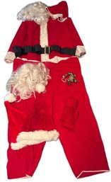 Santa Claus Costume Set With Mrs. Claus Wig And Accessories