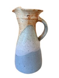 Handcrafted Stoneware Pottery Pitcher With Multicolor Glaze