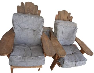 Wooden Adirondack Recliners With Cushions