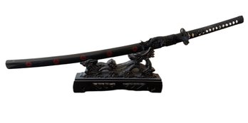 Decorative Samurai Sword With Scabbard And Display Stand
