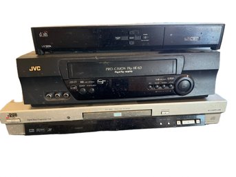 Three Electronics: JVC Pro-Cision VCR, Dish Network VIP211K, And XV-S65 DVD/CD Player