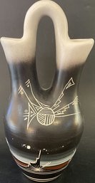 Navajo Vase Hand Painted Black - 9.5'H