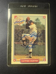 Catfish Hunter Autographed All-Star Card With Certificate