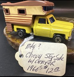 1960'S Chevy Stepside W/ Camper, Made In Hongkong, Toy Truck