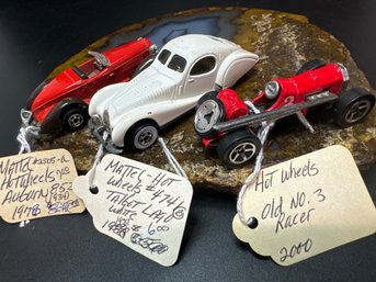 2000 Hot Wheels Old No.3 Racer, 1987 Mattel - Hot Wheels Talbot Lago #4741, 1978 Mattel Hotwheels Auburn