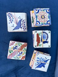Hand Painted Tile Ceramic Art - 4' Each