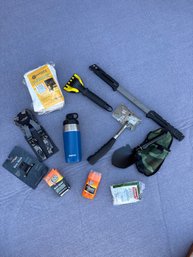 Mixed Lot Camping & Survival Gear: 12-Piece Assortment, Black/Blue/Camo, Emergency-Ready