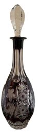 Cut-to-Clear Purple Glass Decanter With Stopper